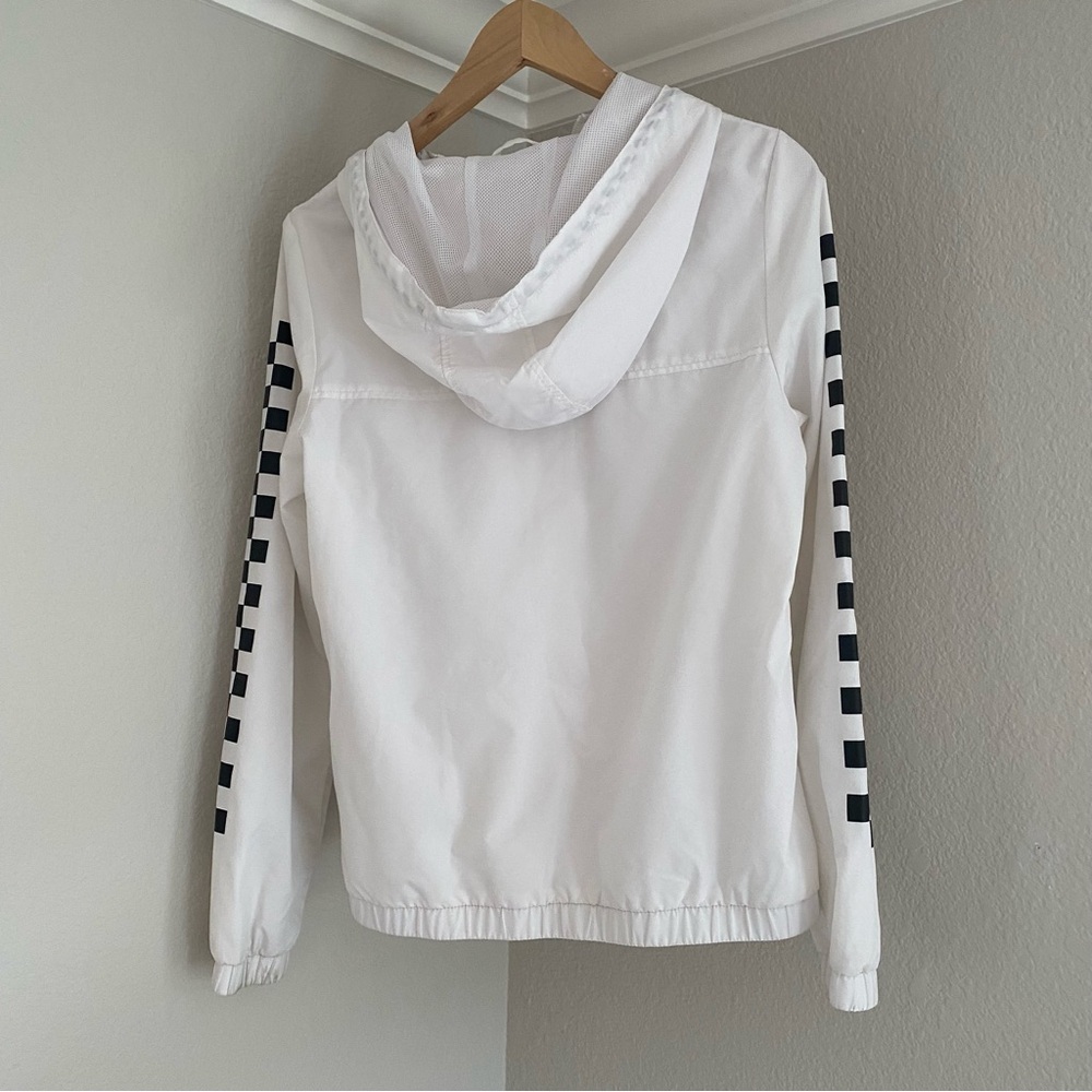 VANS Windbreaker Men’s Small Hooded full zip up Black/White Checkered - Picture 6 of 8